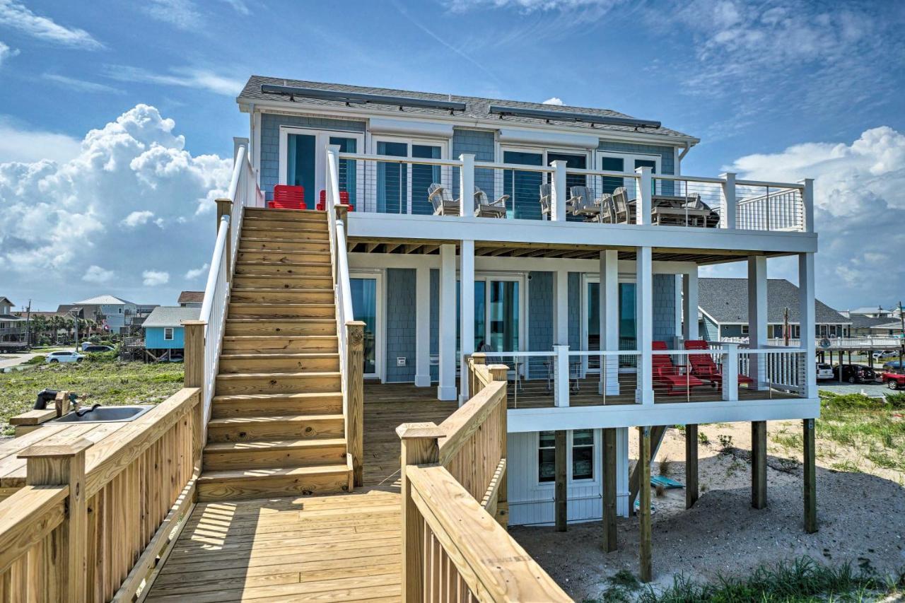 Beachfront Oasis With 2 Large Decks, Bbq And Views! Topsail Beach Dış mekan fotoğraf